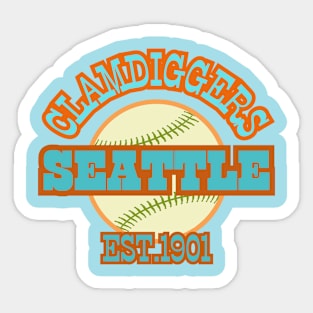 Clamdiggers Baseball Established 1901 Vintage Teams Retro Revival Logos Style Sticker